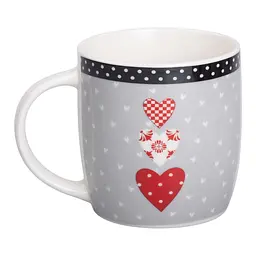 Чашка порцелянова I love you 400 мл, сірий з червоним Liling Rongxiang Ceramic RX-N240147R - мініатюра 6