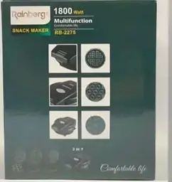 Мультимейкер Rainberg RB-2275 3в1 з формами для пончиків вафель та печива 1800 Вт - мініатюра 9