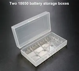 Кейс пластиковий для двох акумуляторів 18650 White (a043) - мініатюра 2