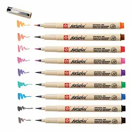 Набір лайнерів-пензлів Sakura PIGMA Brush 9кол - мініатюра 2