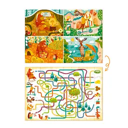Дитячий розвиваючий пазл і гра Mon Puzzle Обсерваційний. Як звірі пори року зустрічали 200110 - мініатюра 4