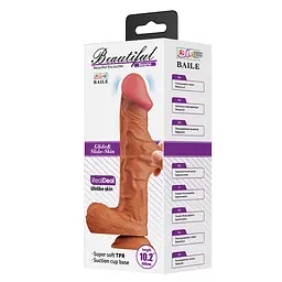 Вібратор Baile Sliding Skin Buraq 94" 26 см (тілесний) - мініатюра 8
