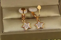 Сережки кліпси Xuping Jewelry зірочки 3 см золотисті - мініатюра 2