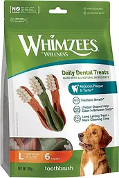 Натуральні ласощі для зубів собак WHIMZEES Dental Treats Toothbrush L 6 шт.