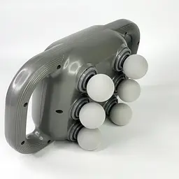 Масажер перкусійний No Brand 30x18x3 см 6 насадок Сірий (PERKUS-GRY-1377) - мініатюра 4