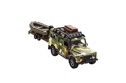 Іграшкова машинка позашляховик Land Rover Defender Мілітарі з причепом та човном 520191.270 TechnoDrive - мініатюра 3