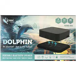 Портативна Bluetooth колонка Krazi Dolphin KZBS-001 Black + (Wireless Charging) Бездротова зарядка - мініатюра 4