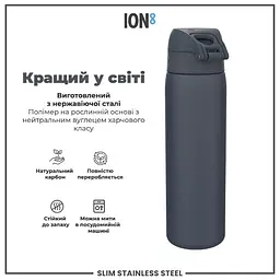 Пляшка для води металева ION8 600 мл Stainless Steel Ash Navy (I8SS600ANAVY) - мініатюра 7