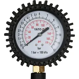 Пістолет для накачування шин YATO з манометром P ≤ 0.8 MPa Ø=1/4 шланг l=440 мм (YT-23703) - мініатюра 3