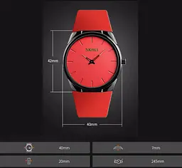 Наручний класичний годинник Skmei 1601S червоний - мініатюра 3