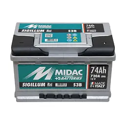 Акумулятор 6СТ-74A MIDAC Sigillum 12V, 74Ah (-/+) низький євро, EN720А - мініатюра 2