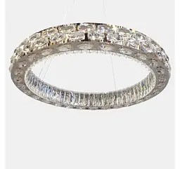 Світлодіодна люстра підвісна Artlight 8220-600CH з круглим кришталевим корпусом в кольорі хром, 89W - мініатюра 6