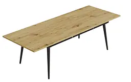 Стіл журнальний трансформер Dandi Small Ferrum-decor 45x120(160)x70 Чорний метал ДСП Дуб Артізан 16 мм (FRD-106800) - мініатюра 8