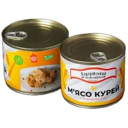 Тушонка Ходорівський м'ясокомбінат Куряча металева банка 525 г - мініатюра 2