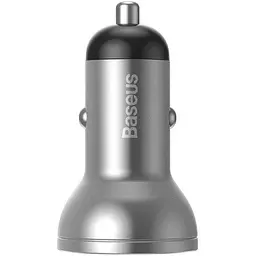 Автомобільний зарядний пристрій Baseus Digital 4.8A/2USB 24W Silver - мініатюра 2