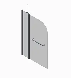 Шторки скляні на ванну Koer SR BS04-95x140-TR-07 прозоре скло 6 мм, graphite KR5404, Універсальна, прозорий, графіт - мініатюра 6