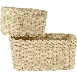 Кошик плетений МВМ My Home (MVM) TH-34 M 25х19х13 см бежевий (TH-34 M BEIGE) - мініатюра 4