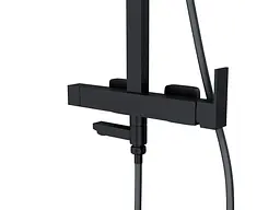 Душова система Corsan Ango black mat з виливом CMN030MBL, Чорний матовий - мініатюра 4