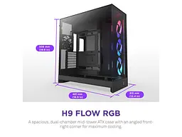 Корпус NZXT H9 Flow RGB Black (CM-H92FB-R1) - мініатюра 2