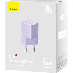 Мережевий зарядний пристрій Baseus GaN5 Fast Charger Mini 1C 20W Purple (CCGN050105 ) [105944] - мініатюра 6