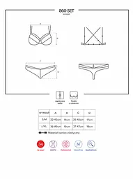 Комплект білизни Obsessive 860-SET-1 S/M чорний - мініатюра 7