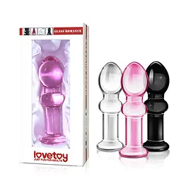 Анальна пробка Love Toy Glass Romance 4.5" 11.5 см (чорний) - мініатюра 6