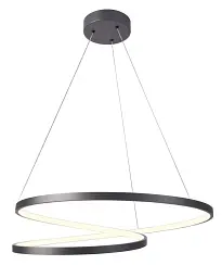 Люстра підвісна світлодіодна кругла Goldlux 328175 Zefira 60 Led 1x52W 4000K 4900Lm IP20 Антрацит - мініатюра 3