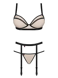 Комплект білизни Obsessive Nudelia L/XL тілесний - мініатюра 5