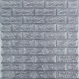 3D панель Sticker Wall самоклеюча 700х770х3мм цегла Срібло 017-3 SW-00000230