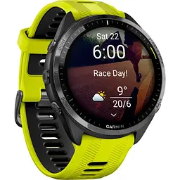 Смарт-годинник Garmin Forerunner 965 Titanium Bezel with Black Case and and Yellow/Black Silicone Band (010-02809-02/12) [89361] - мініатюра 2