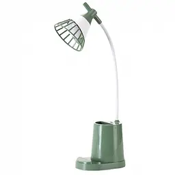 Настільна LED-лампа акумуляторна на гнучкій ніжці з органайзером та підставкою для телефону світильник з функцією Power Bank 1200 mAh Elite EL-2176 зелена