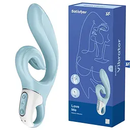 Вібратор-кролик Satisfyer Love Me 22 см блакитний - мініатюра 2