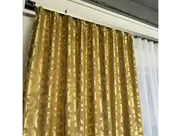 Штори жаккард "Вензель" золотистий 150х270 см, 2шт, тасьма ALBO pbe0052941 - мініатюра 10