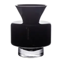 Ваза декоративна скляна в стилі Хайтек 17.5 см, чорний Flower Season HP-10-32