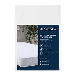 Наматрацник водонепроникний Ardesto Sleepwell 100х200см, 80% бавовна, 20% поліуретан, білий (ART3010SW)