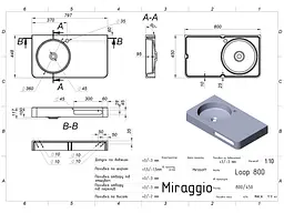 Умивальник Miraggio LOOP 800 L (8813983) Mirasoft, Матовий, Підвісний, Білий - мініатюра 2
