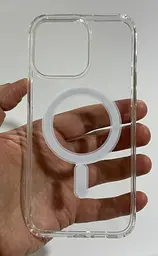 Протиударний чохол для Apple iPhone 15 Pro Max Clear Case Ultra Hybrid with MagSafe Прозорий з магнітом - мініатюра 7
