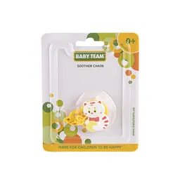 Ланцюжок для пустушки Baby Team Звірятка, жовтий (3332_котик) - мініатюра 2