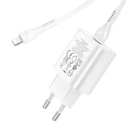 МЗП Hoco N22 Jetta PD25W (1USB-C) + кабель Type-C to Lightning Білий - мініатюра 4