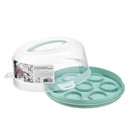 Тортівниця Ardesto Tasty baking, 28х14.5см, пластик, блакитний (AR2328TPM) - мініатюра 2