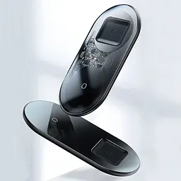 Бездротовий зарядний пристрій Baseus Simple 2 in 1 18 W для телефона та навушників (WXJK-01) - мініатюра 3