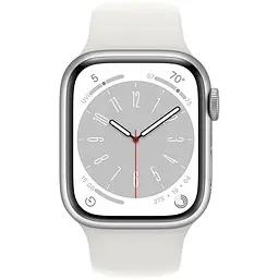 Смарт-годинник Apple Watch Series 8 GPS 41 mm Silver Aluminium Case with White Sport Band - Regular Model A2770 (Grade C) Seller Refurbished - мініатюра 2