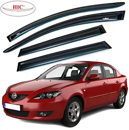 Дефлектори вікон вітровики HIC для Mazda (II) 3 2009-2013 Седан Оригінал (Ma25)