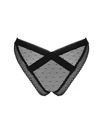 Мереживні трусики із заниженою талією Obsessive Estiqua panties чорні M/L - мініатюра 6