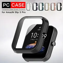 Захисний бампер із загартованим склом Tamister для смартгодинника Amazfit Bip 3/3Pro кремовий - мініатюра 2