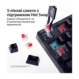 Клавіатура HyperX Origins 2 1800 HX Red USB UA Black (B4QS4AA) - мініатюра 5