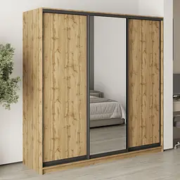 Шафа-купе тридверна MebelStar Стандарт BG 2ДСП/Дзеркало 210x45x210 см Дуб тахо (MBS-8427)