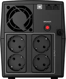 Джерело безперебійного живлення NJOY Keen 1000 (UPLI-LI100KU-CG01B), Lin.int., AVR, 4 x євро, USB, пластик - мініатюра 2