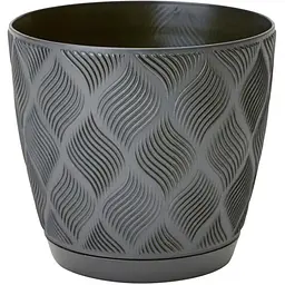 Горщик для квітів Form-Plastic Flow-19 з підставкою 3.55 л антрацит (5025-014)
