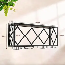 Настінна винна стійка Costway Asti у стилі Loft - мініатюра 3